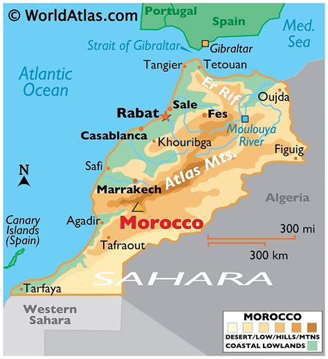 map of morocco with major cities